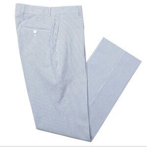 Haspel Seersucker Suit Pants 100% Cotton - Pants 40W Blue/white $245